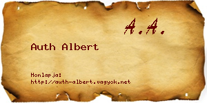 Auth Albert névjegykártya